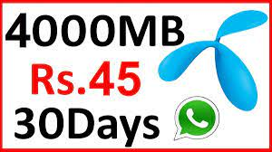 Telenor Whatsapp Package Monthly 4000 mb Code