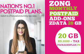 Zong Monthly Internet Package 20 Gb